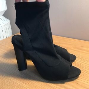 Black sock heels